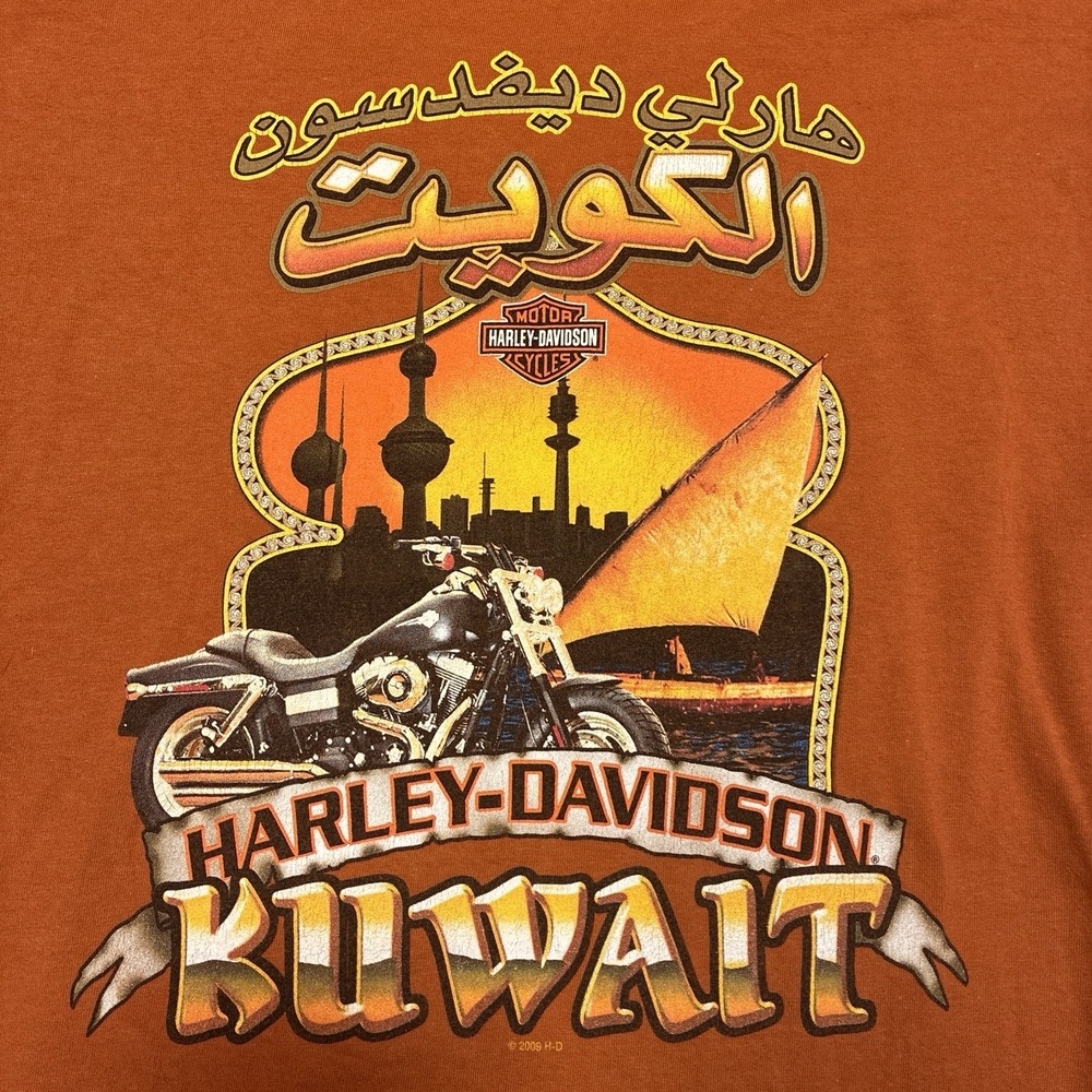 Vintage Harley Davidson of Kuwait Shirt Men XL Biker Long Sleeve Logo USA
